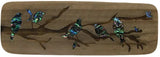 NZ Made Wood & Paua Wall Hanging - Robins