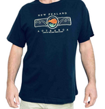 Men's Navy T-Shirt - Embroidered Kiwi Koru