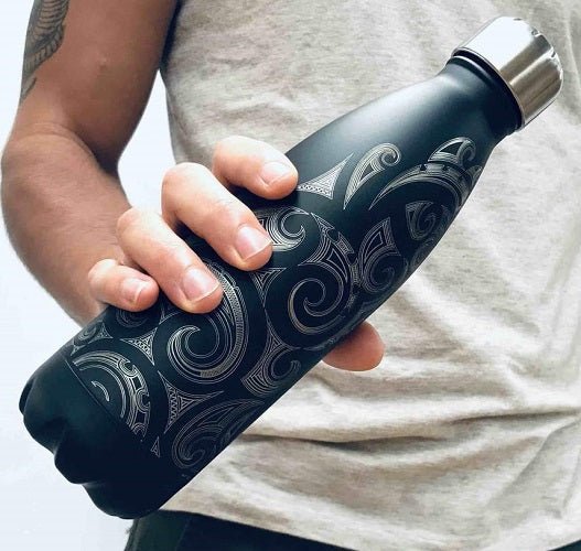 Stainless Steel Kowhaiwhai Drink Bottle 500ml