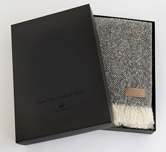 Wool Twill Throw - Grey - NZ Made