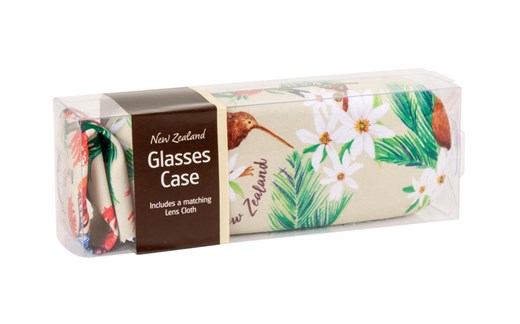 Glasses Case NZ Birds & Flowers Beige