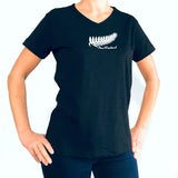 Ladies Fitted T-Shirt - Embroidered Fern