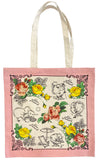 Kiwis and Flowers Cotton Tote Bag