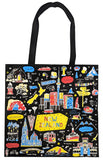 NZ Sketch Cotton Tote Bag - Black