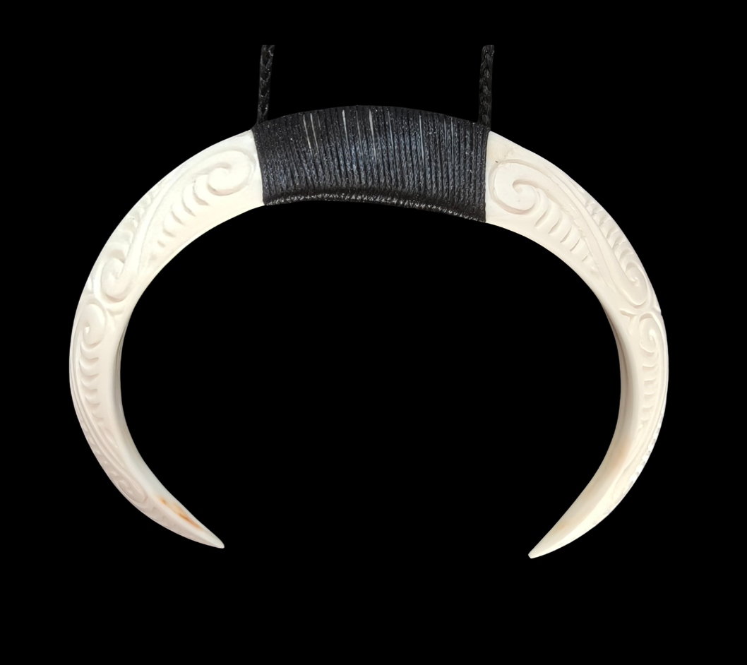 Pig Tusk Carving Pendant - 114mm Main image