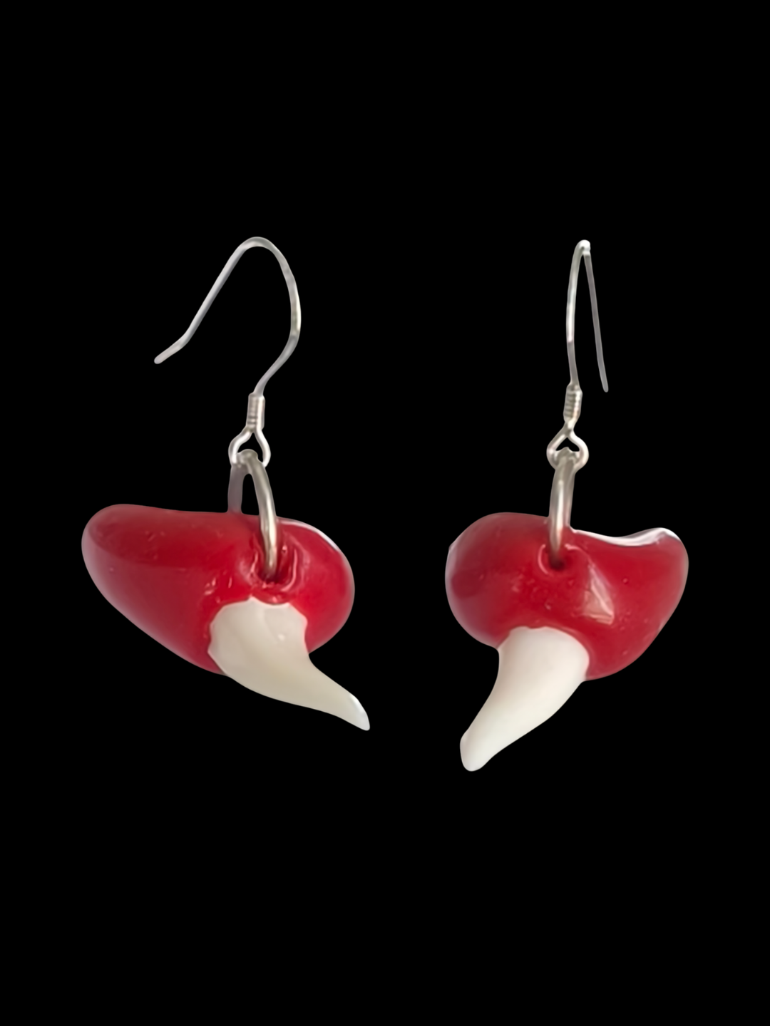 Wax Capped Mako Teeth Earrings Facing Forward - Alex Sands Secondary image