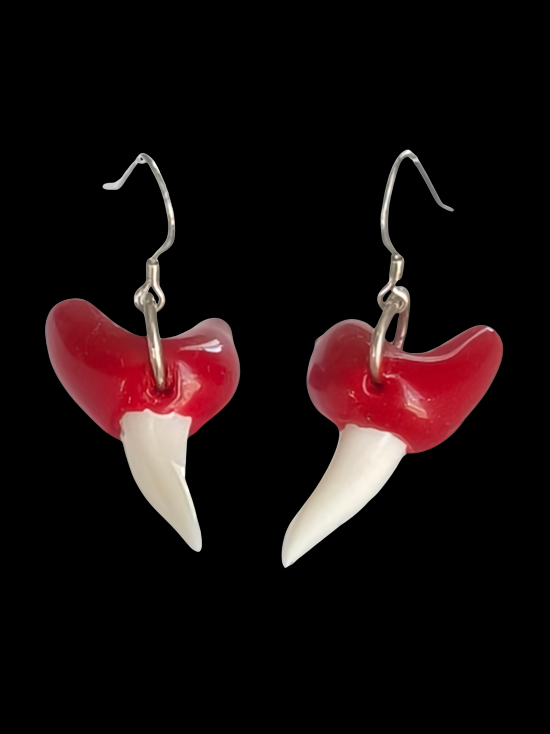 Wax Capped Mako Teeth Earrings Facing Forward - Alex Sands