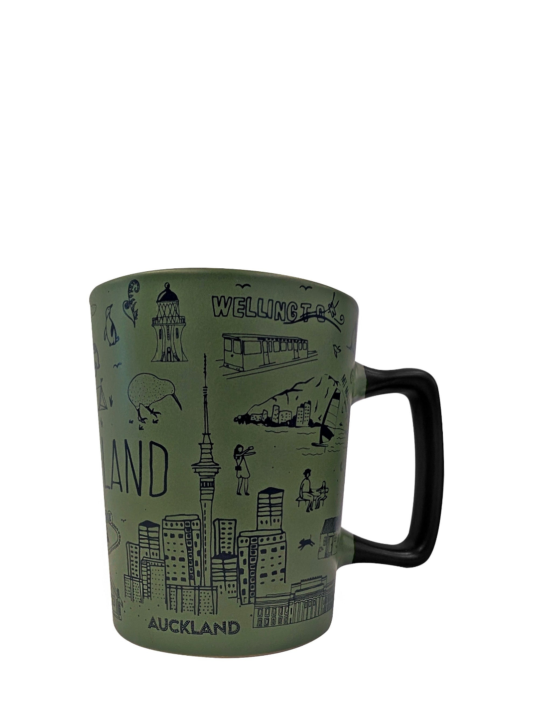 NZ Sketch Espresso Ceramic Short Mug - Green Main image