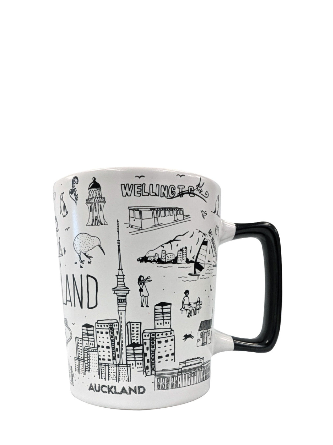 NZ Sketch Espresso Ceramic Short Mug - White Main image