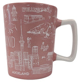 NZ Sketch Espresso Ceramic Mug - Pink