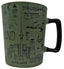 NZ Sketch Tall Ceramic Mug - Green