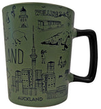 NZ Sketch Espresso Ceramic Mug - Green