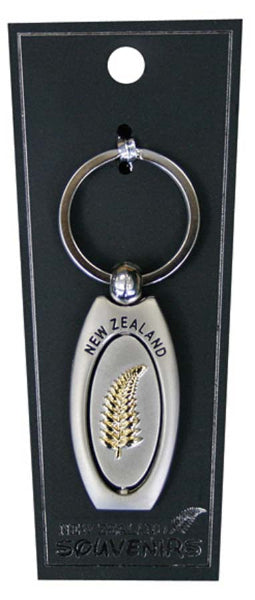 Oval Fern Metal Keyring Main image