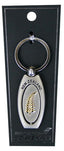 Oval Fern Metal Keyring