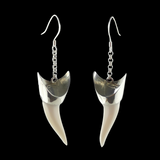 Sterling Silver Capped Mako Shark Teeth Earrings #363