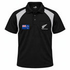 Men's Black Dry Fit Polo Shirt - Silver Fern