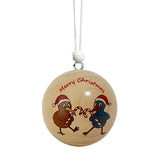 Christmas Bauble - Wood - Dancing Kiwi & Pukeko