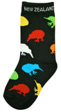 Kids Kiwis on Black Socks - 2-5yrs