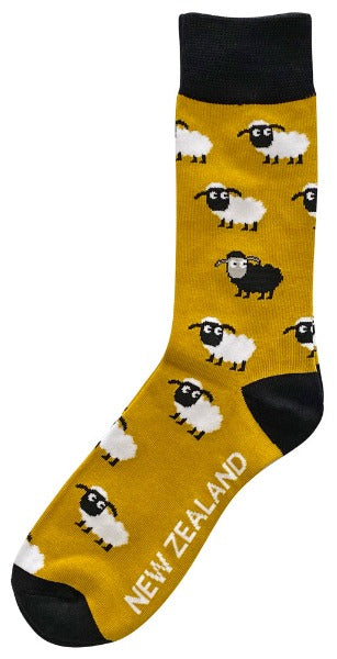 Unisex Bamboo Socks - Sheep - Mustard Main image