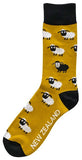 Unisex Bamboo Socks - Sheep - Mustard