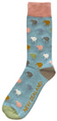 Unisex Bamboo Socks - Kiwi - Dusty Blue/Pink