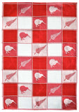 Kiwi And Fern Waffle Weave Tea Towel - Red