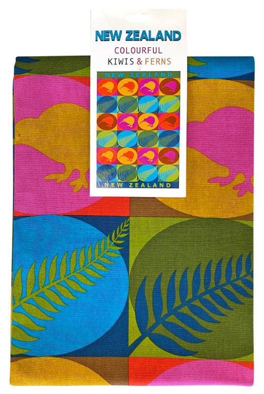 Colourful Kiwi Fern Tea Towel