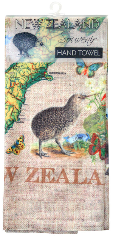 Kitchen Hand Towel - Kiwi And Map Main image