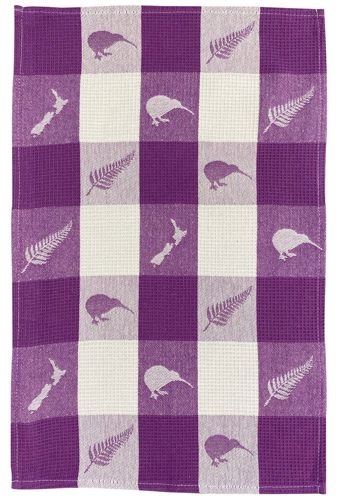 Waffle Tea Towel INZ cons - Purple