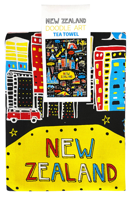 NZ Sketch Tea Towel Main image