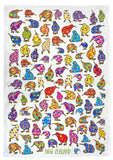 NZ Coloured Kiwis Tea Towel