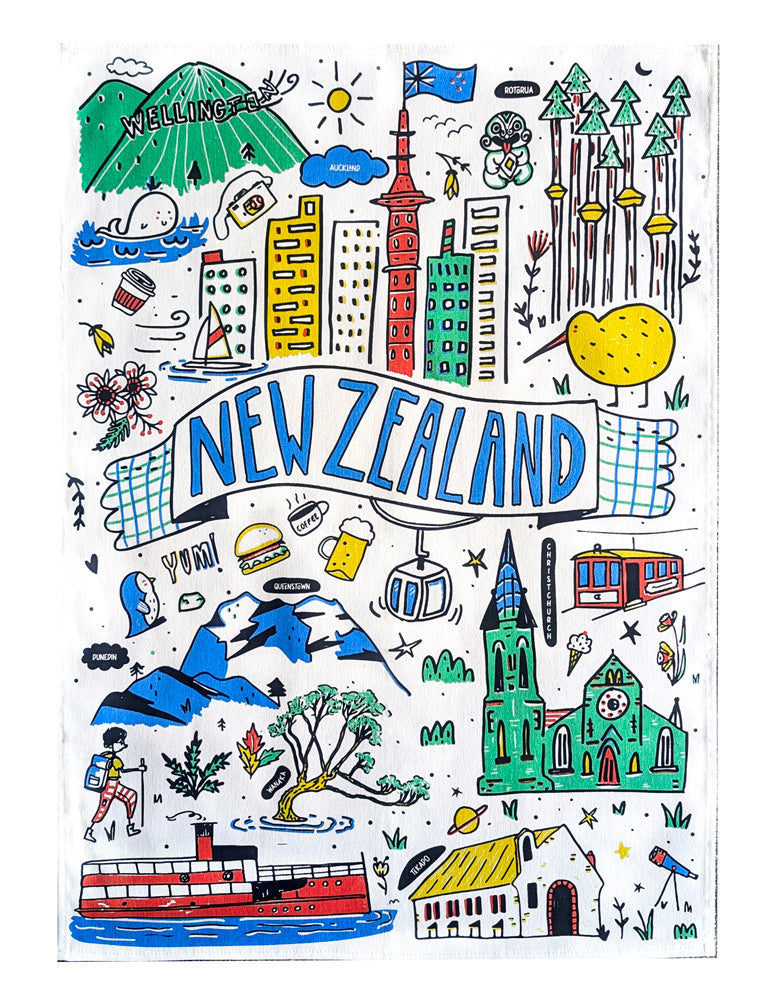 NZ Tea Towel - City Sketches