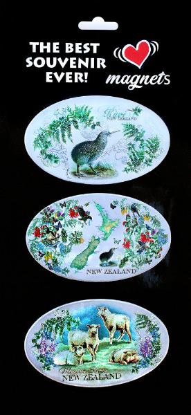 3 Pack Foil Vintage NZ Magnets Main image