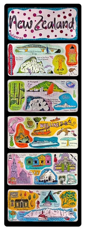 6 Pack Foil Magnets - NZ Destinations Main image
