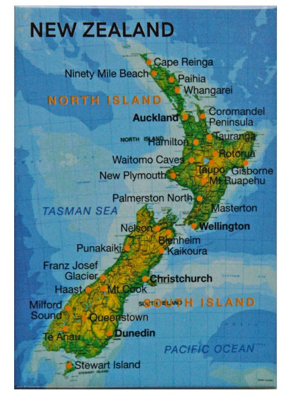 NZ Map Magnet Blue Main image