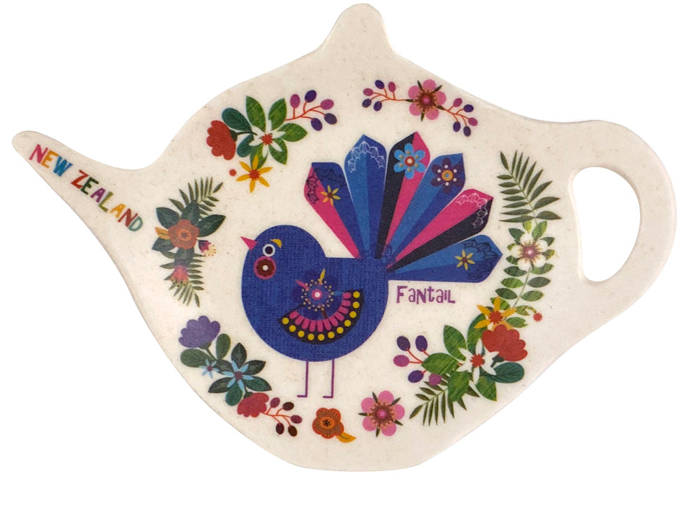 Bamboo Tea Bag Holder - Retro Fantail Main image