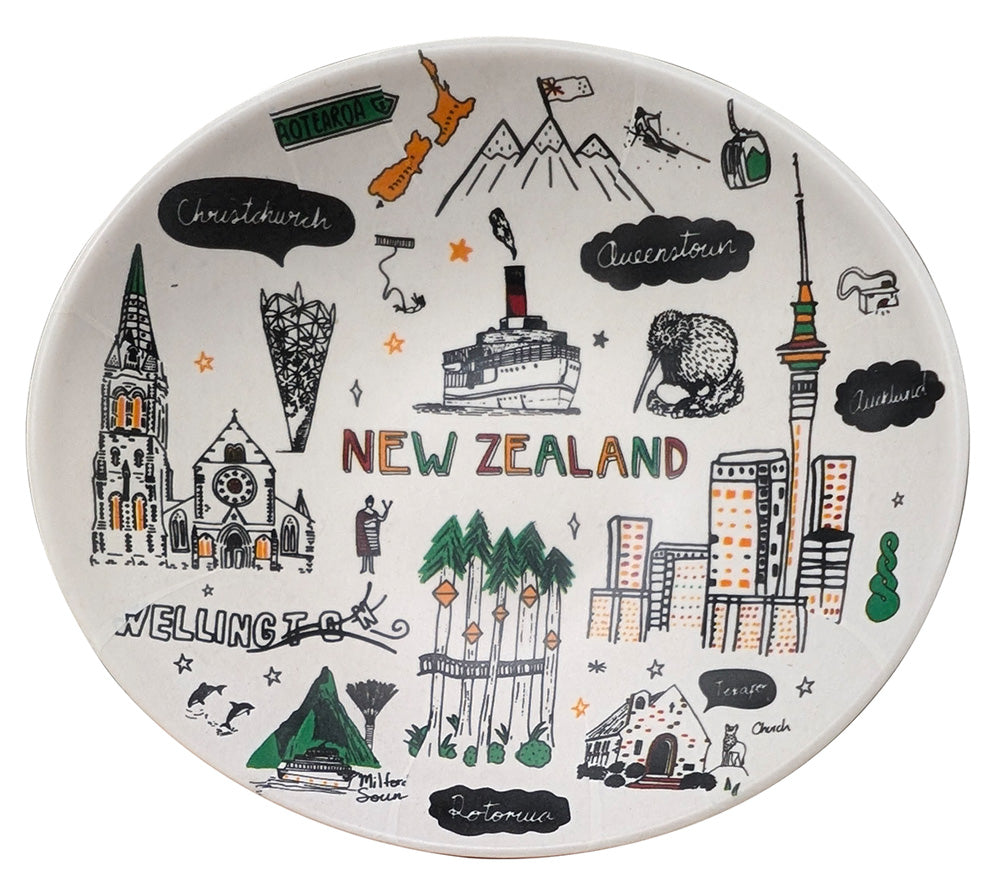 Bamboo Small Oval Dish - Sketch White
