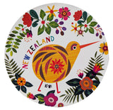 NZ Retro Birds Circle Coaster Set - 4 Pack