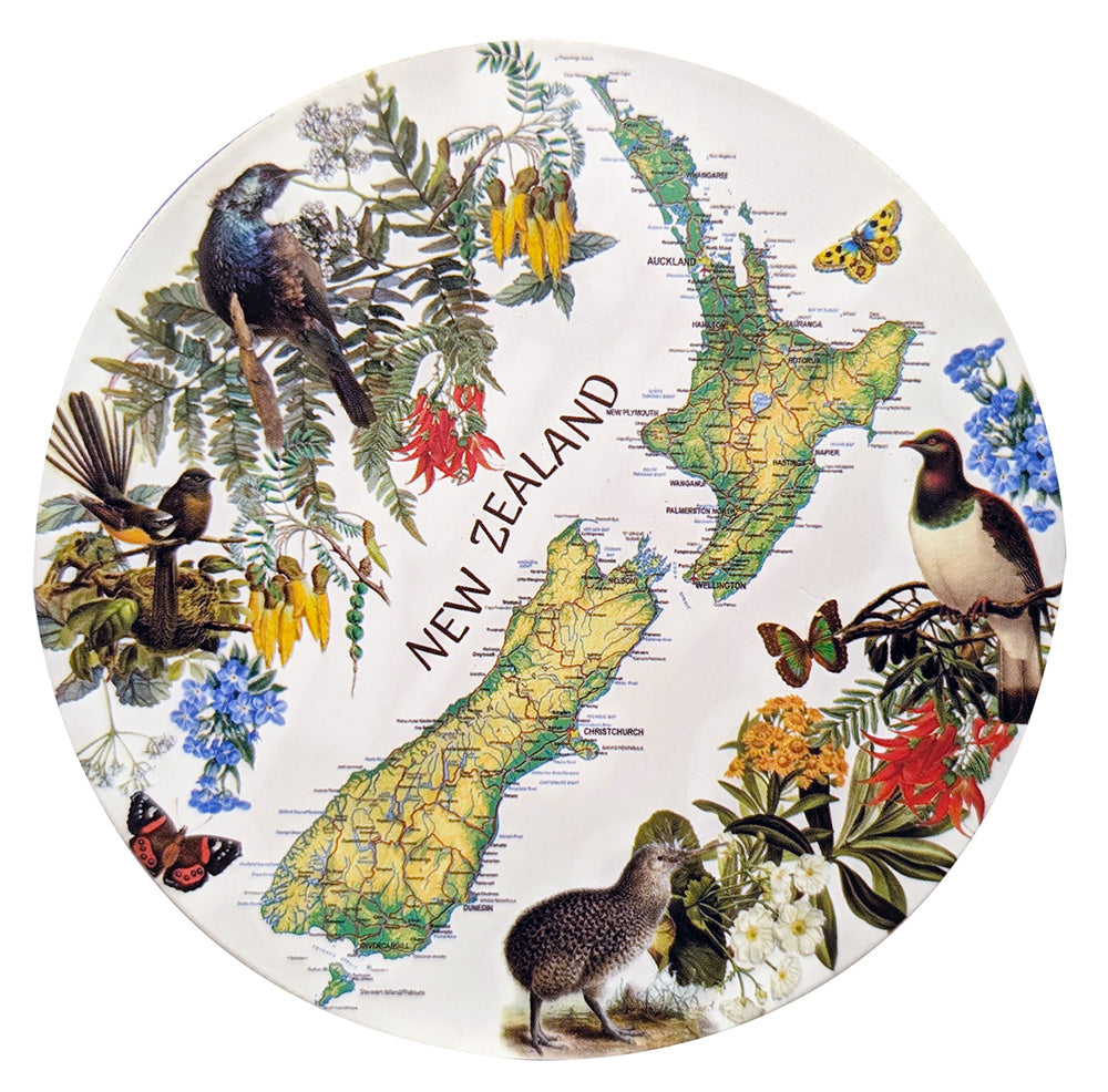 NZ Vintage Map Circle Coaster Set - 4 Pack Main image