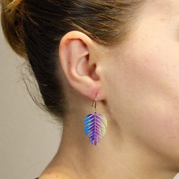 Tribal Earth Hook Earrings 2 Set - Ferns Secondary image