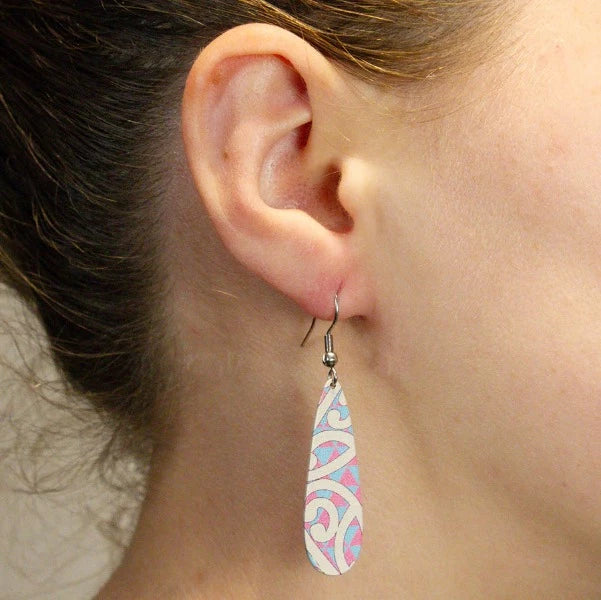 Tribal Earth Teardrop Kowhaiwhai Earrings Set x2 Designs