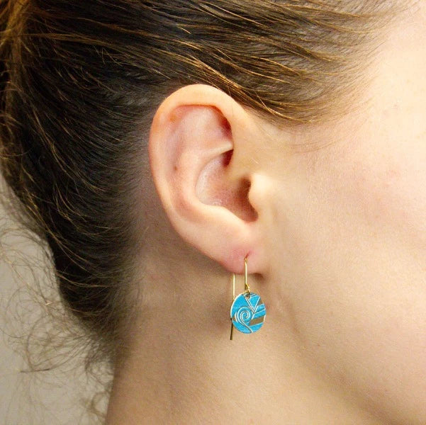 Tribal Earth Fan Stud & Hook Earrings 2 Set - Koru #2 Secondary image