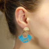 Tribal Earth Fan Stud & Hook Earrings 2 Set - Koru #2