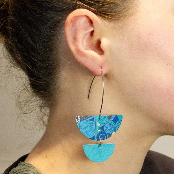 Tribal Earth Hook & Stud Earrings 2 Set - Koru #3 Secondary image