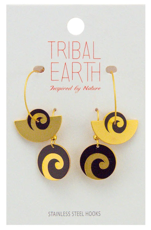 Tribal Earth Koru Earrings Set x2 Designs Main image