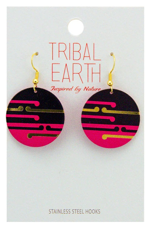 Tribal Earth Earrings Set - Pink Sunrise Main image