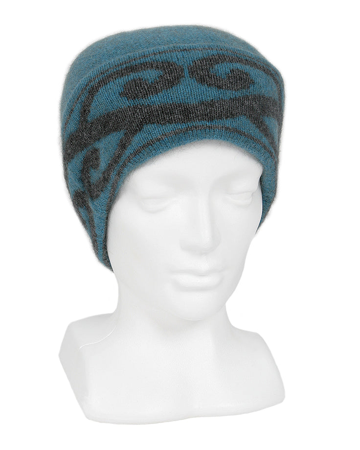 Lothlorian Possum & Merino Aroha Unisex Beanie and/or Scarf - Teal/Charcoal Secondary image