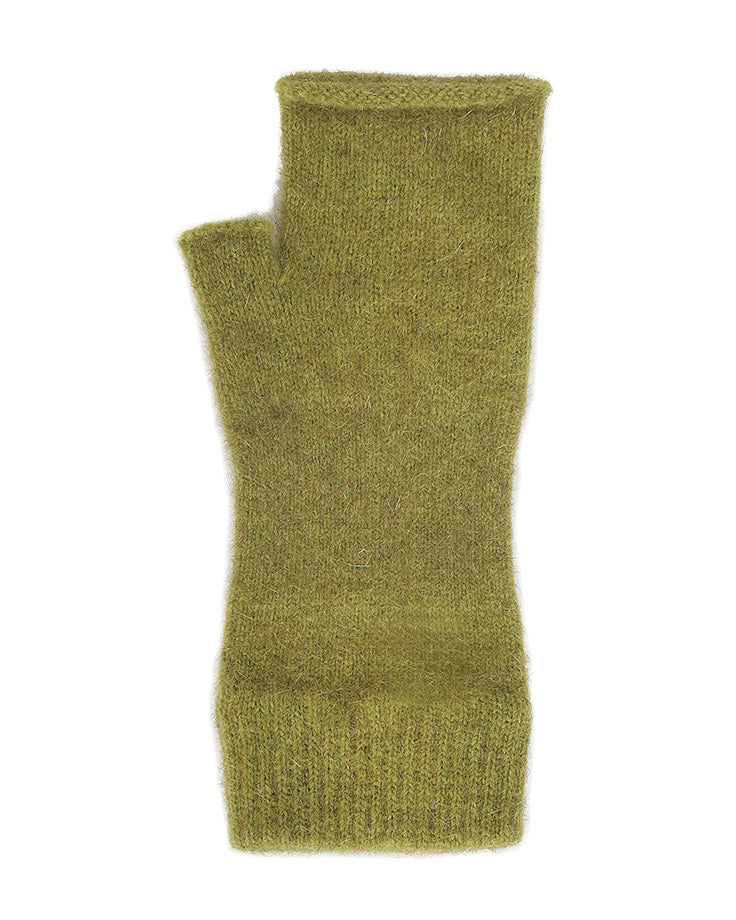 Lothlorian Possum & Merino Plain Fingerless Mitten, Olive Main image