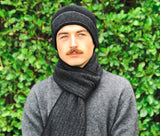 Lothlorian Possum & Merino Unisex Beanie and/or Scarf Morse - Charcoal