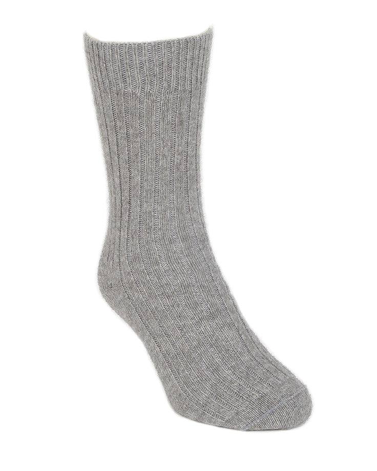 Lothlorian Possum & Merino Unisex Rib Socks, Silver Main image